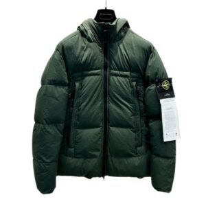 Stone Island Crinkle Reps Puffer Down Jacket Green