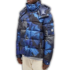 Moncler Mosa Hooded Puffer Jacket Blue