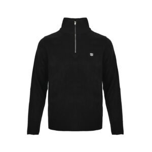 Celine Logo-Embroidered Wool & Cashmere Blend Half Zip Black