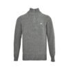Celine Logo-Embroidered Wool & Cashmere Blend Half Zip Grey