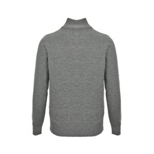 Alternative view of Celine Logo-Embroidered Wool & Cashmere Blend Half Zip Grey