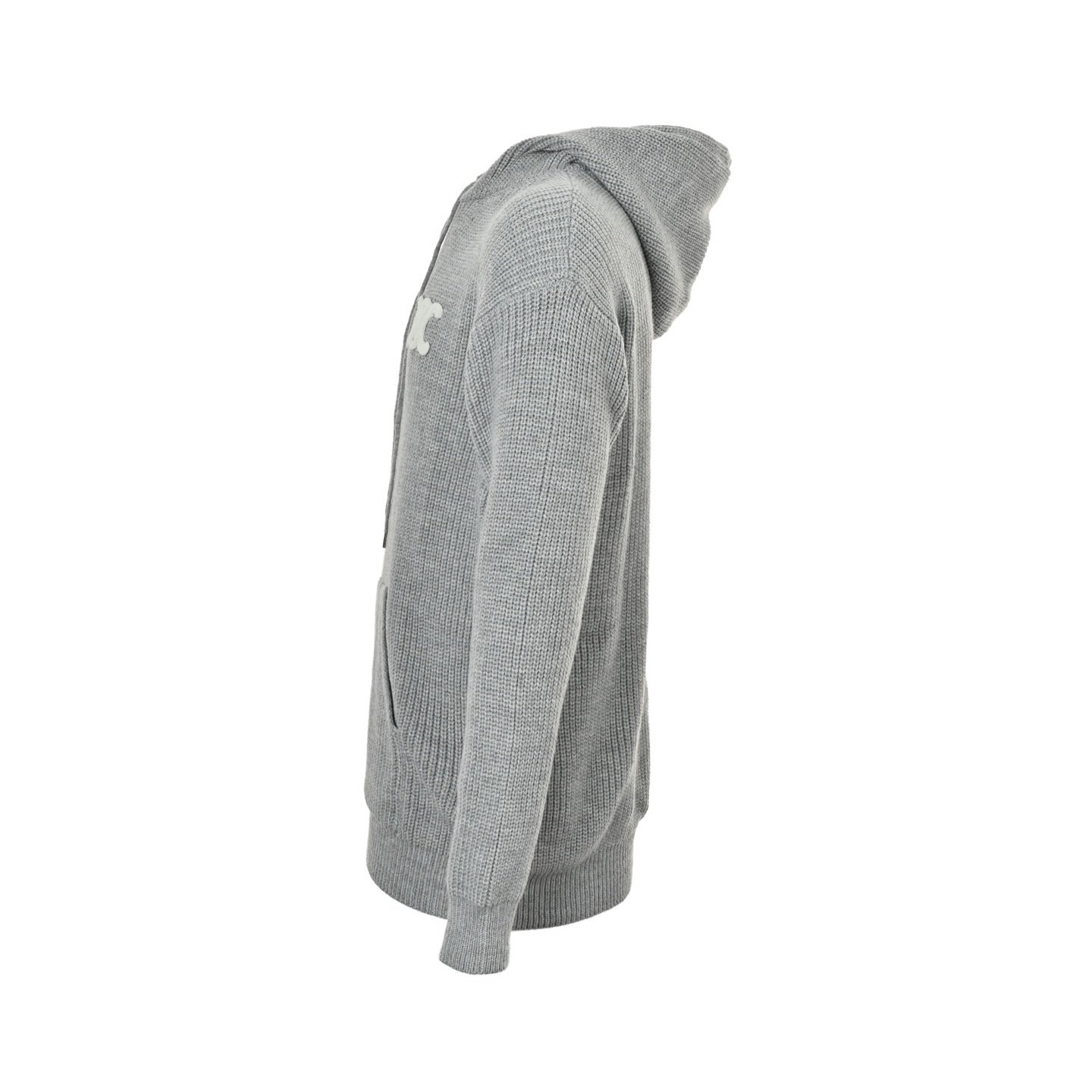 Celine Logo-Appliqued Ribbed Wool In Grey Relaxed Fit - Afbeelding 2