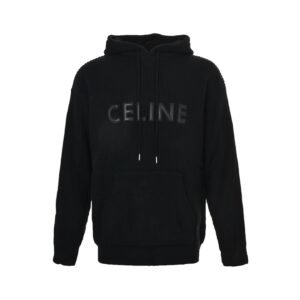 Celine Black Wool Loose Hoodie Relaxed Fit