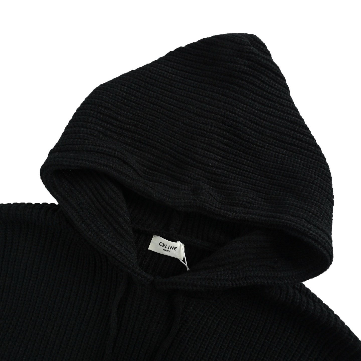 Celine Black Wool Loose Hoodie Relaxed Fit - Afbeelding 4