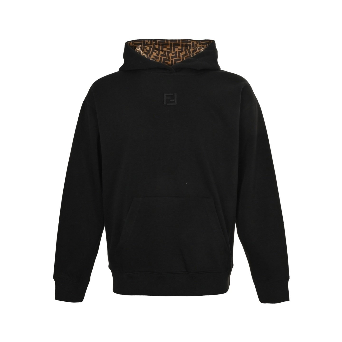 Fendi FF Logo-Icon Hoodie In Black Cotton
