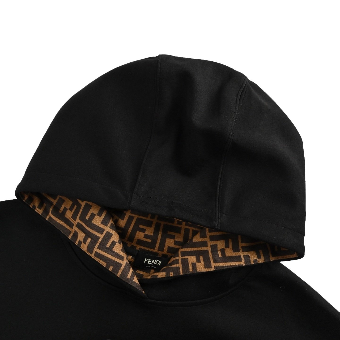 Fendi FF Logo-Icon Hoodie In Black Cotton - Afbeelding 4