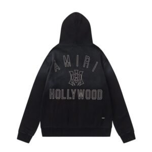 Alternative view of Amiri Front & Back Logo Hollywood Hoodie In Black