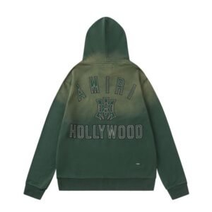 Alternative view of Amiri Front & Back Logo Hollywood Hoodie In Green