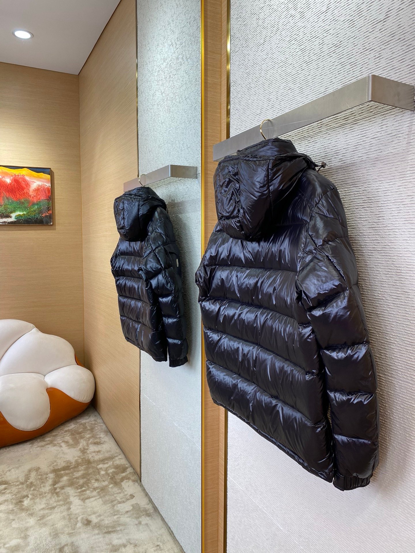 Moncler Maya Hooded Down Jacket Black - Afbeelding 5