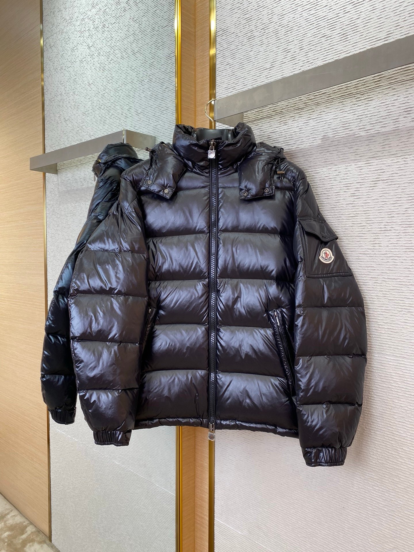 Moncler Maya Hooded Down Jacket Black - Afbeelding 2