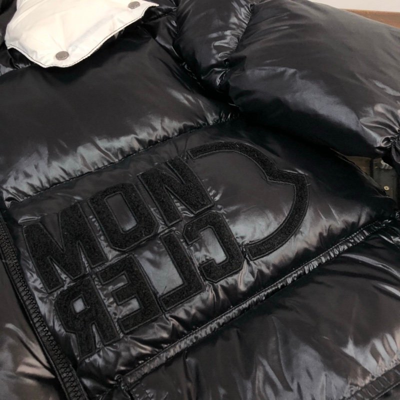 Moncler Black Abbaye Down Jacket Black/White - Afbeelding 5