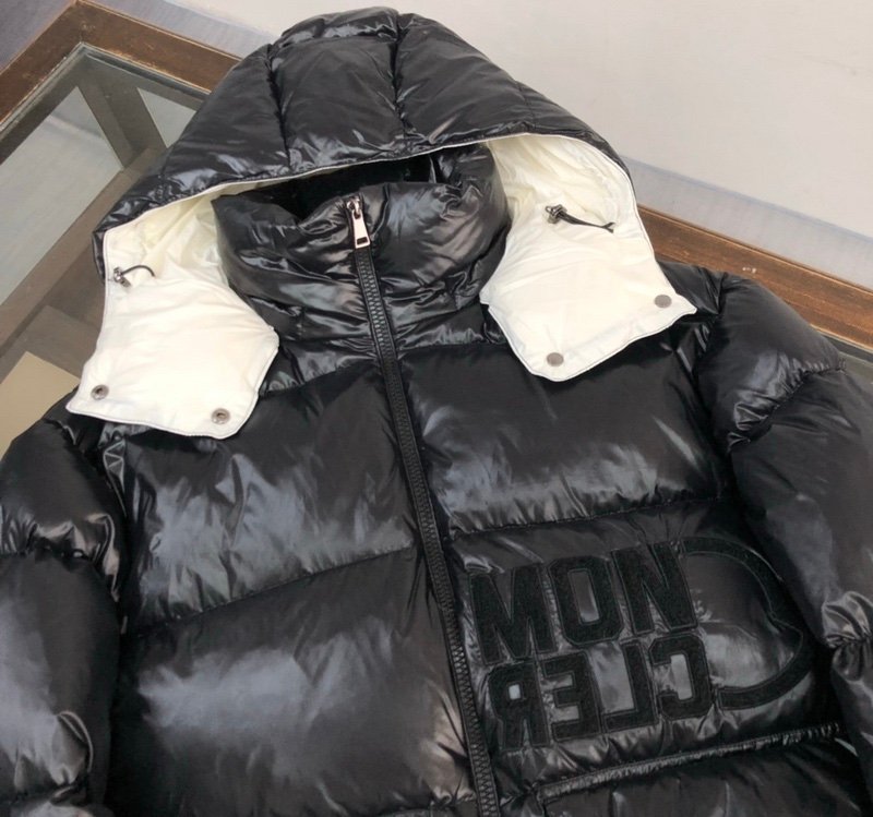 Moncler Black Abbaye Down Jacket Black/White - Afbeelding 6