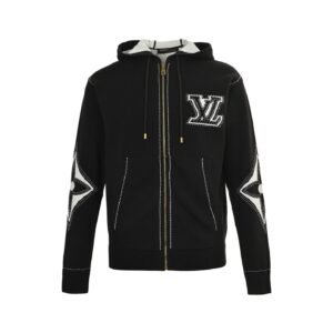 Louis Vuitton Graphic Intarsia Zipped Cotton Hoodie
