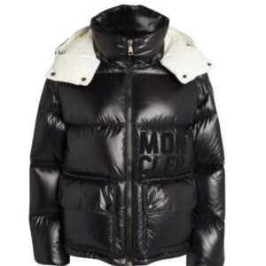 Moncler Black Abbaye Down Jacket Black/White