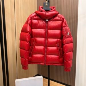 Alternative view of Moncler Maya Hooded Down Jacket Red