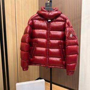 Alternative view of Moncler Maya Hooded Down Jacket Burgundy