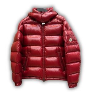 Moncler Maya Hooded Down Jacket Burgundy