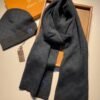 Louis Vuitton Damier Sjaal & Muts Set Blue/Black
