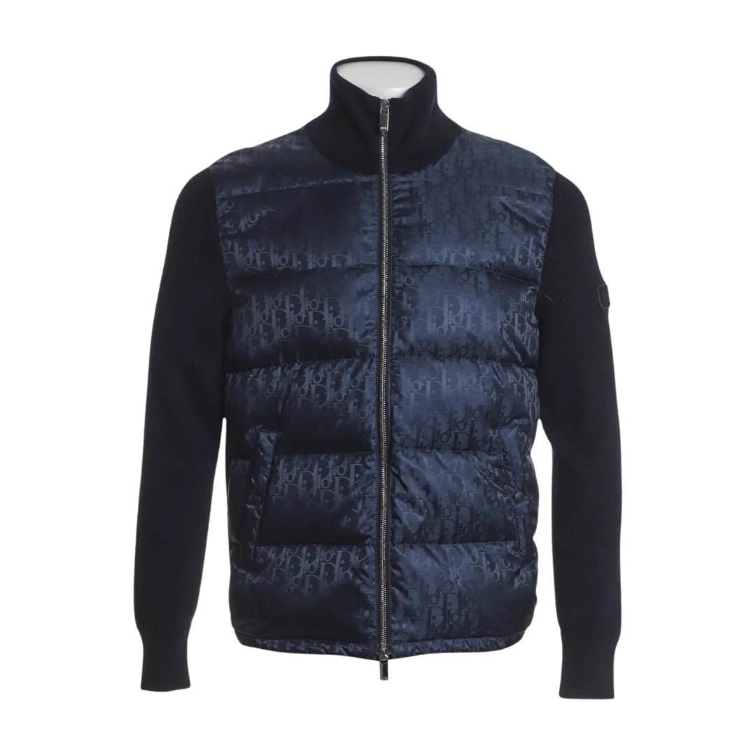 Dior Oblique Blouson Navy Blue Wool Knit