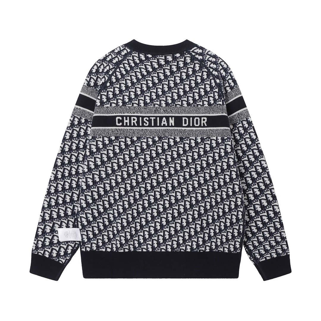 Dior Reversible Round Neck Sweater Blue Double-Sided - Afbeelding 2