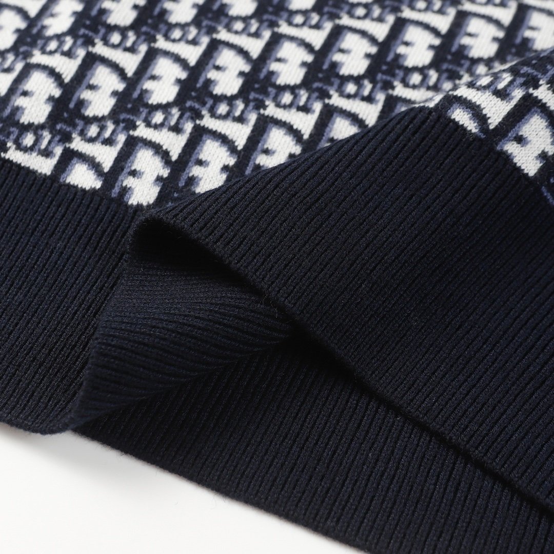 Dior Reversible Round Neck Sweater Blue Double-Sided - Afbeelding 4