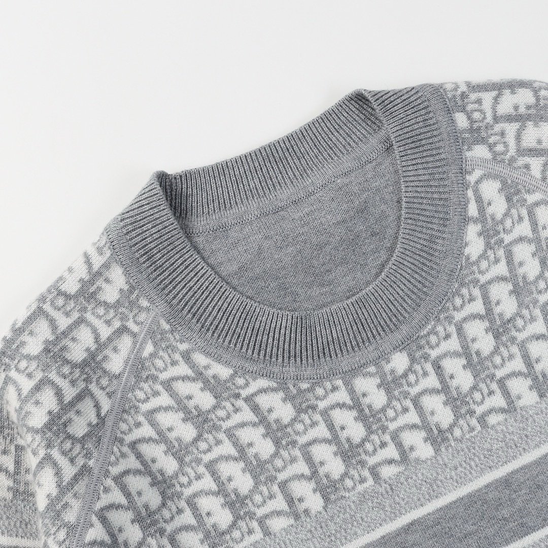 Dior Reversible Round Neck Sweater Grey Double-Sided - Afbeelding 3