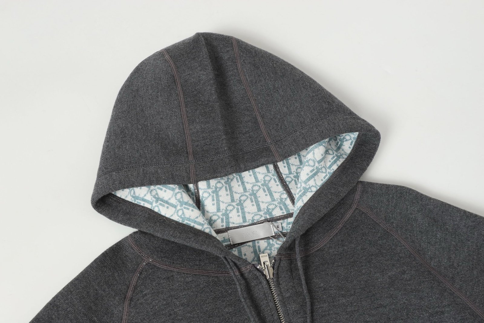 Dior Cashmere Hooded Jacket Grey - Afbeelding 2