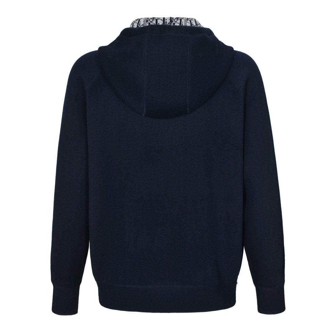 Dior Cashmere Hooded Jacket Navy Blue - Afbeelding 2
