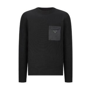 Prada Wool Re-Nylon Pocket Sweater Black
