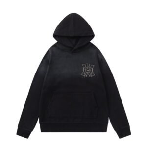 Amiri Front & Back Logo Hollywood Hoodie In Black