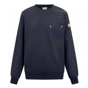 Moncler Navy Blue Cotton & Denim Sweater