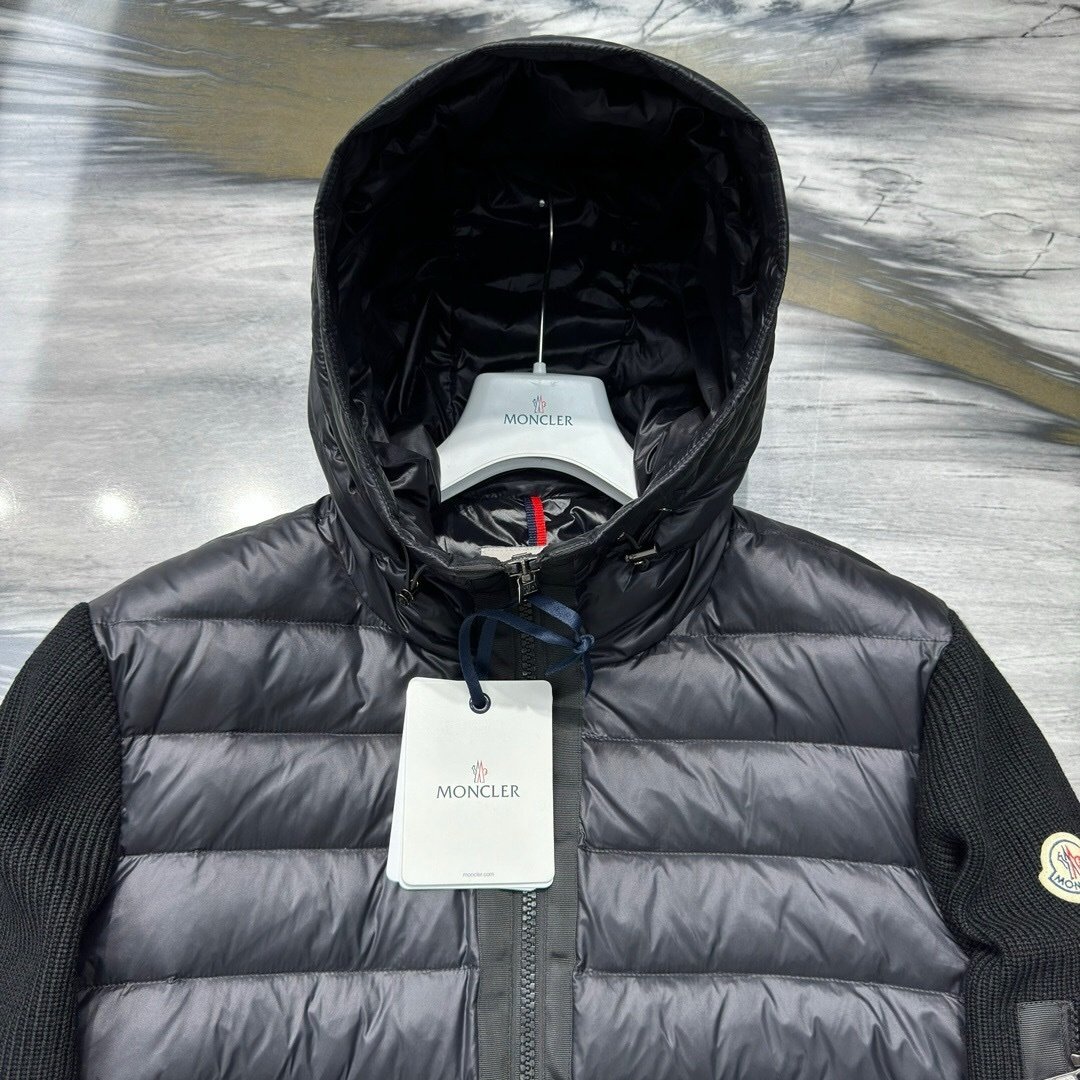 Moncler Black Padded Zip Up Cardigan Jacket Black - Afbeelding 5