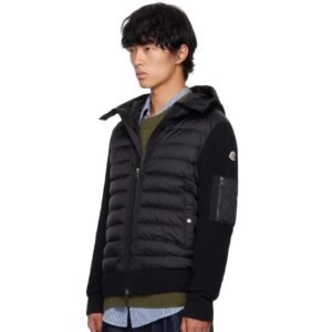 Moncler Black Padded Zip Up Cardigan Jacket Black