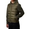 Moncler Padded Wool Knit Zip Up Jacket In Green