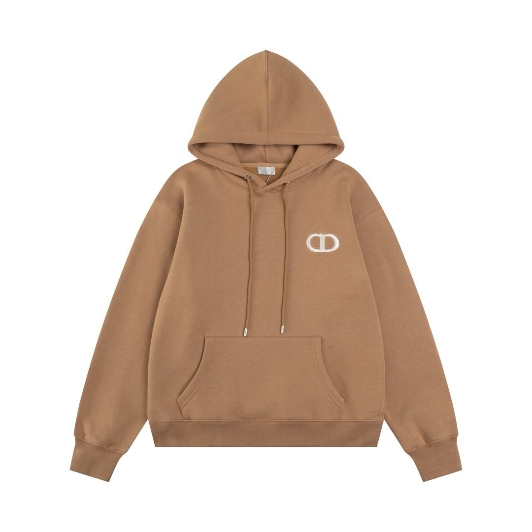 Dior CD Icon Hooded Sweatshirt In Brown