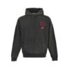 Miu Miu Red Heart Logo Hoodie In Dark Grey