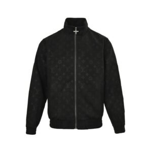 Louis Vuitton Monogram Debossed Suede Jacket Black