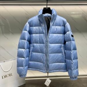 Alternative view of Dior Oblique Down Jacket Blue Technical Jacquard