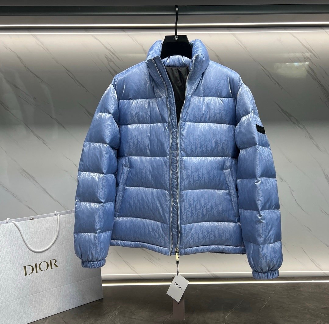 Dior Oblique Down Jacket Blue Technical Jacquard - Afbeelding 4