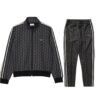 Lacoste Jacquard Monogram Tracksuit In Black