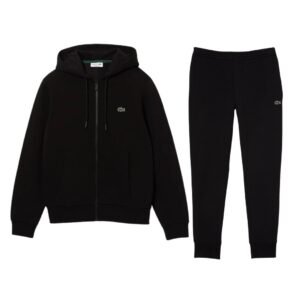 Lacoste Zip Hoodie Tracksuit In Black