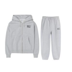 Stussy x Nike Zip Up Fleece Tracksuit Grey
