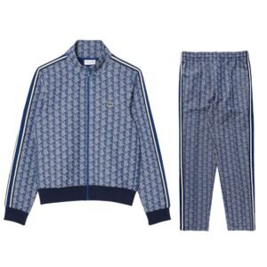 Lacoste Jacquard Monogram Tracksuit In Blue