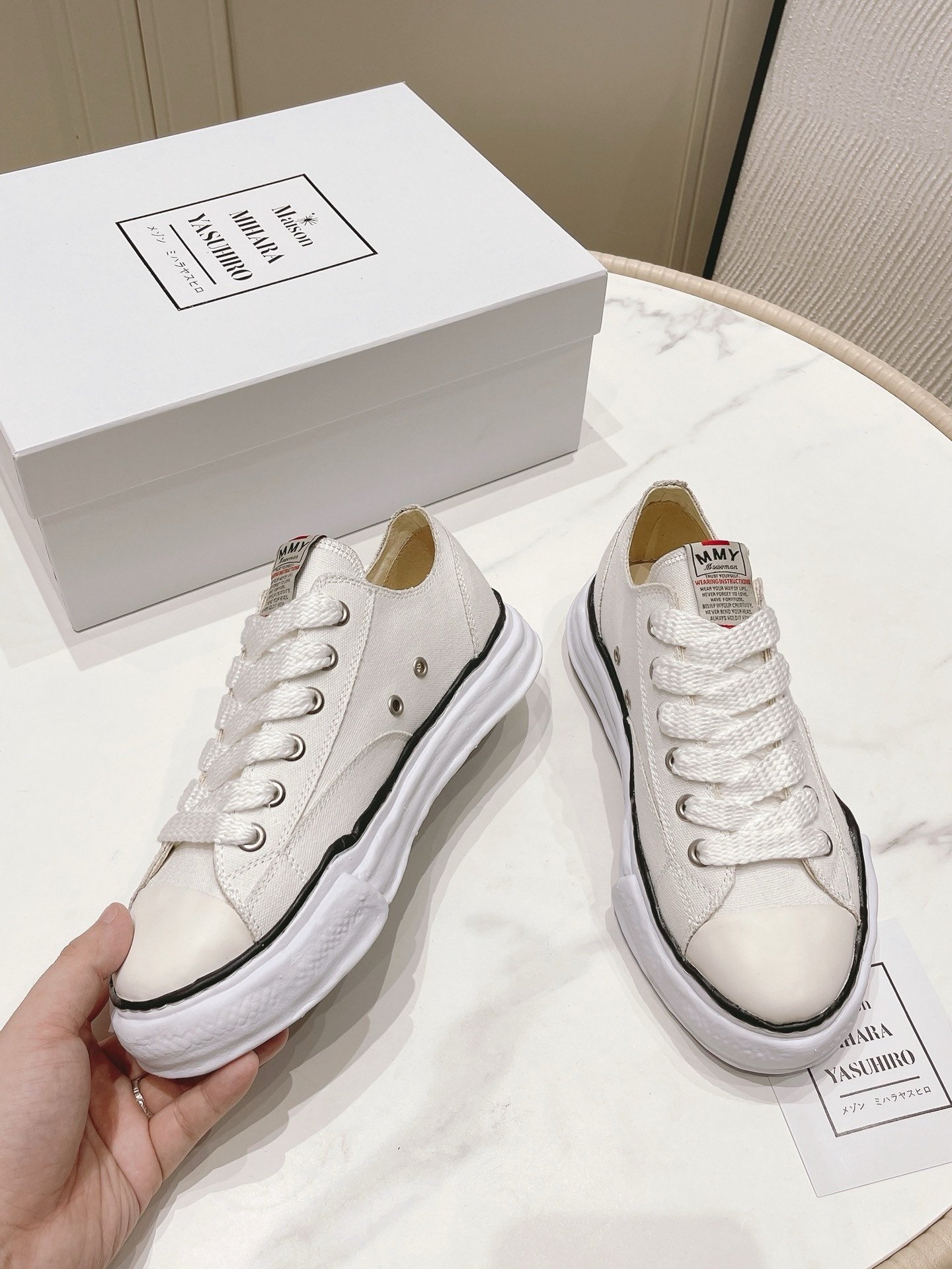 Maison Mihara Yasuhiro Hank OG Sole Canvas White - Afbeelding 2