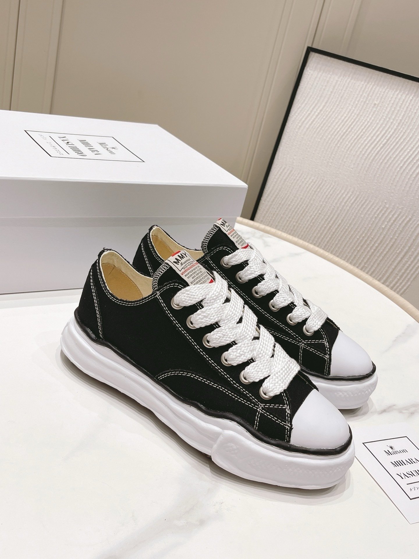 Maison Mihara Yasuhiro Hank OG Sole Canvas Black - Afbeelding 4