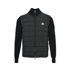 Moncler Padded Up Zip Cardigan Black