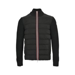 Moncler Tricot Hybrid Zip Cardigan Black