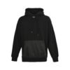 Prada Middle Logo Fleece Hoodie In Black