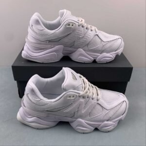 Alternative view of New Balance 9060 Triple White Leather