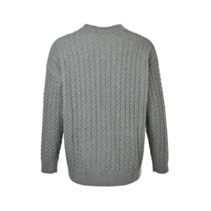 Alternative view of Loewe Anagram Plaid Knitted Sweater Dark Grey
